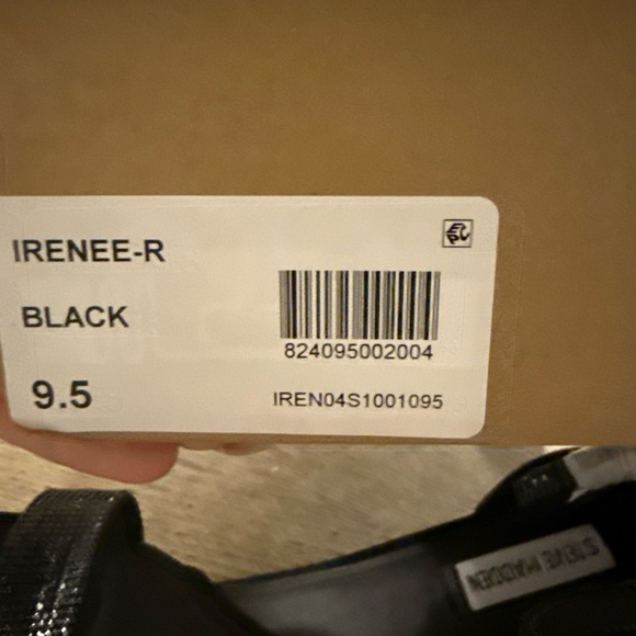 Steve Madden Irenee-R Black Round Open-Toe Ankle-Strap Block Heel Sandal 9.5M - Picture 5 of 5